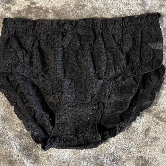 BLACK Plus size Lace panties, Puffed Lace, pocket Lace, Lolita Panties - Picture 1 of 5